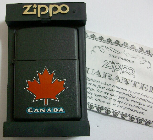 画像: ★カナダ・ジッポー！米国ジッポー社　カナダ工場製 １９９６年 ZIPPO！BLACK メープルリーフ 新品