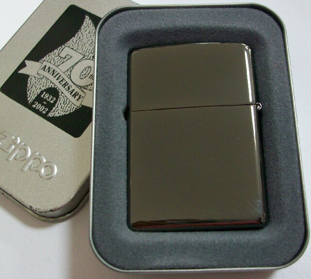 画像: ☆ZIPPO社 ７０周年記念限定　２００２年 ブラックアイス　ZIPPO！新品