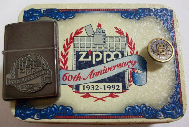 ☆ZIPPO社 創業６０周年記念 世界限定 １９９２年 ピンバッチ付き