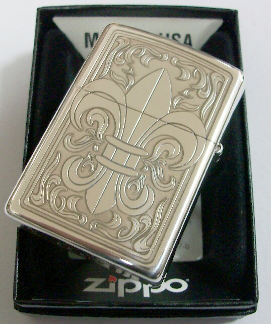 画像: ☆豪華！ユリ　両面 ゆりデザイン！銀いぶし　ZIPPO！新品