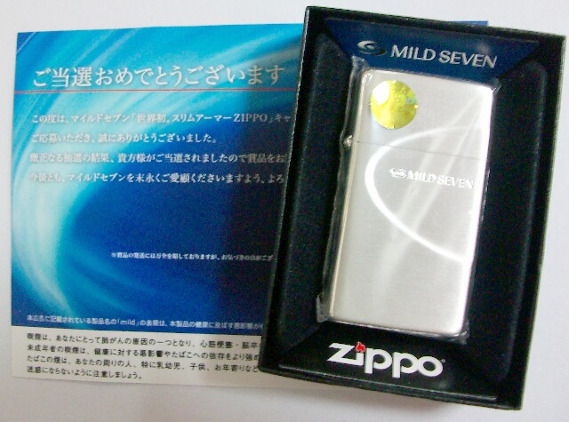 当たり Jt マイルドセブン スリム アーマー Zippo 新型モデル 新品a ジッポーパーク Zippopark