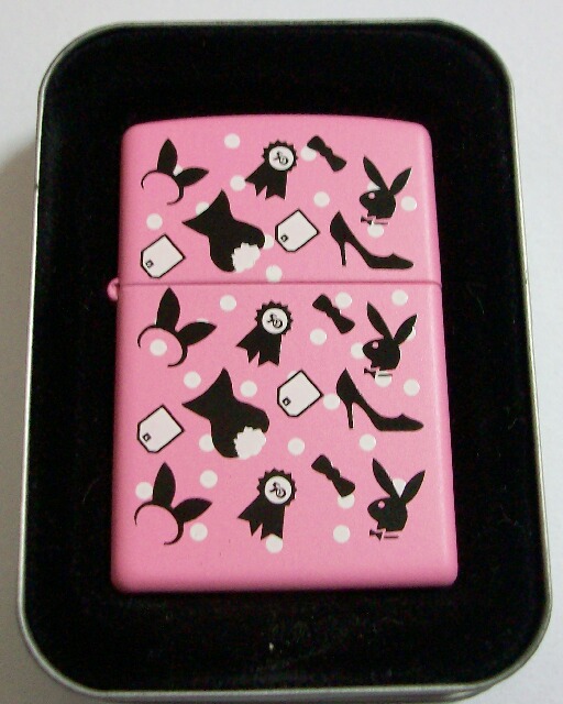 画像1: ★ＰＬＡＹ ＢＯＹ！ＵＳＡ プレイボーイ 楽しいデザイン ピンク  ２００１年 ZIPPO！新品