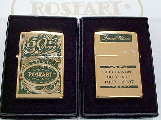 画像: ☆ROSEART ローズアート ５０周年記念 限定７５個 ２００７年 Gold ZIPPO！新品Ａ