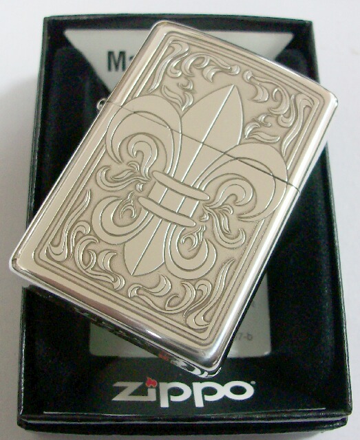 画像: ☆豪華！ユリ　両面 ゆりデザイン！銀いぶし　ZIPPO！新品