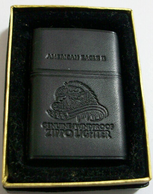 画像: ★全六面 総革巻き！１９９７年 ブラック  AMERICAN EAGLE ZIPPO！未使用品