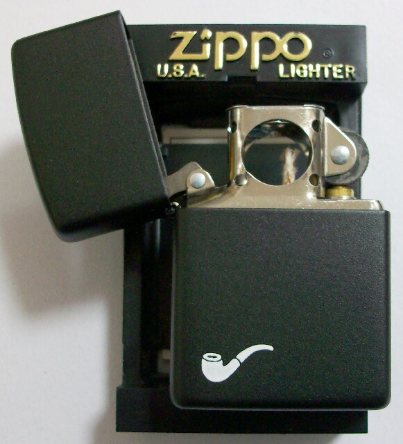 画像: ★パイプ用 ジッポー！PIPE DESIGN ２００２年製 全面ブラックマット  ZIPPO！新品