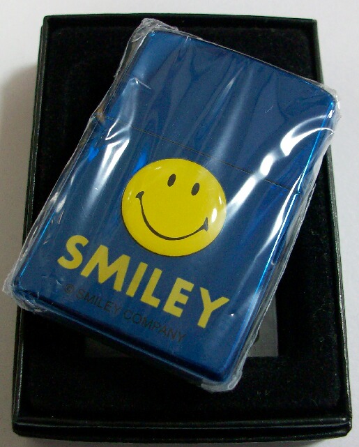 画像: ☆いつも・・ニコニコ！スマイリー ＳＭＩＬＥＹ ブルーチタン ２００２年 ZIPPO！新品