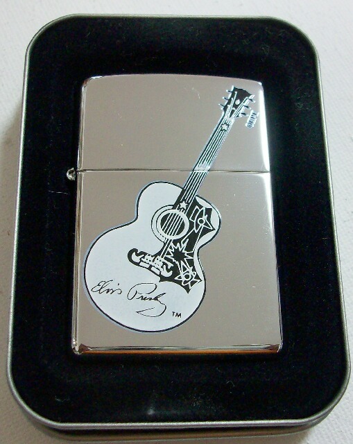 画像1: ☆ＥＬＶＩＳ ＰＲＥＳＬＥＹ！エルヴィス・プレスリー　Gibsonギター柄 ２００４年 ZIPPO！新品