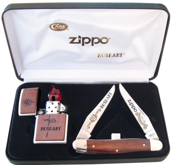 画像1: ☆ZIPPO ７５周年＆ROSEART ５０周年 Case 豪華ナイフセット！新品