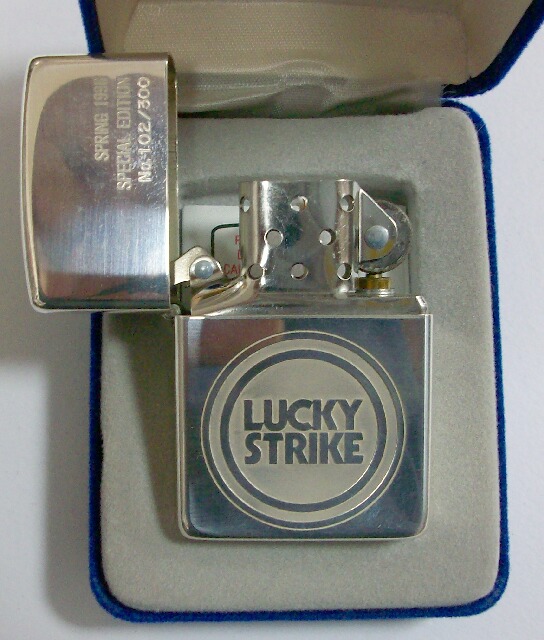 【未使用】96年製 LUCKY STRIKE 真鍮ブラスZippo パッケージタバコグッズ