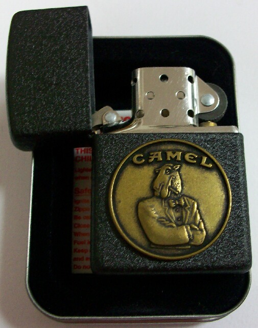 画像: ☆キャメル！CAMEL USA １９９６年５月 全面ブラッククラックル ＆ JOEメタル ZIPPO！新品